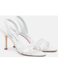 Manolo Blahnik - Callasi Leather Slingback Sandals - Lyst