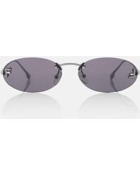 Fendi - First Crystal Oval Sunglasses - Lyst