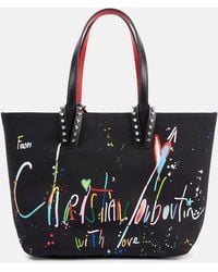 Christian Louboutin - Cabata Large Leather-Trimmed Canvas Tote Bag - Lyst