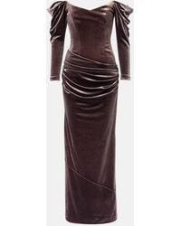 Alex Perry - Draped Velvet Gown - Lyst