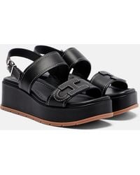 Hogan - H703 Leather Platform Sandals - Lyst