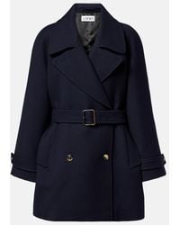 Loewe - Belted Double-Breasted Wool Coat - Lyst