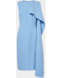 Oscar de la Renta - Ruffled Wool-Blend Midi Dress - Lyst