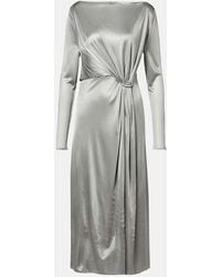 Tory Burch - Gathered Jersey Midi Dress - Lyst