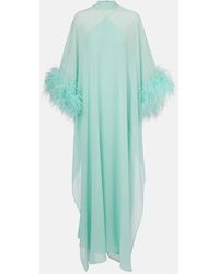 ‎Taller Marmo - Cafetan Penelope En Soie A Plumes - Lyst