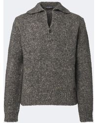 Dolce & Gabbana - Wool, Alpaca, And Linen Polo Sweater - Lyst