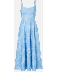STAUD - Wells Floral Pleated Corset Dress - Lyst