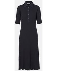 Vince - Ribbed-Knit Cotton-Blend Polo Dress - Lyst