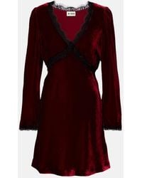 RIXO London - Vestido Corto Macie De Terciopelo Con Encaje - Lyst