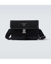 Prada - Re-Nylon Leather-Trimmed Shoulder Bag - Lyst