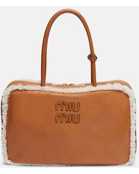 Miu Miu - Beau Large Leather Tote Bag - Lyst