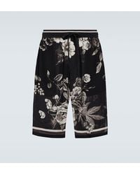 Dolce & Gabbana - Printed Silk Twill Shorts - Lyst