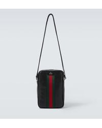 Gucci - Web Trademark Mini Leather Crossbody Bag - Lyst