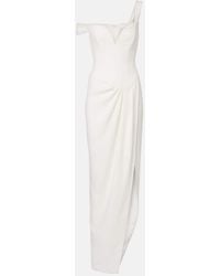 Alex Perry - Robe De Mariee En Crepe A Encolure Bardot - Lyst