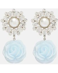 Magda Butrym - Floral-Applique Embellished Drop Earrings - Lyst