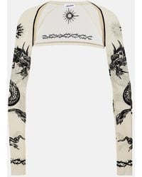 Jean Paul Gaultier - Tattoo Collection Printed Tulle Shrug - Lyst