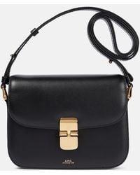 A.P.C. - Smooth Leather Flap Crossbody Handbag For - Lyst