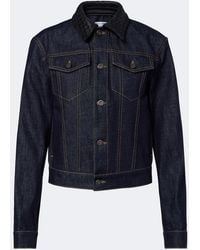Bottega Veneta - Intrecciato Leather-Trimmed Denim Jacket - Lyst