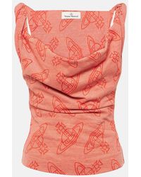 Vivienne Westwood - Top Orb in cotone con stampa - Lyst
