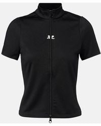 Courreges - Top Interlock De Jersey Con Cremallera Y Logo - Lyst