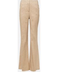 Veronica Beard - Komi Linen-Blend Twill Flared Pants - Lyst