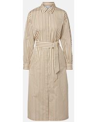Max Mara - Lord Striped Belted Cotton And Silk Shirt Dress - Lyst