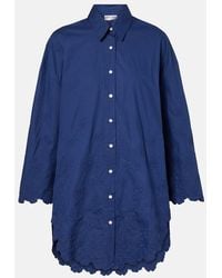 Juliet Dunn - Floral Cotton Poplin Shirt Dress - Lyst