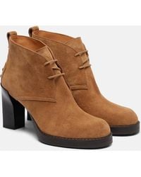 Tod's - Ankle Boots Bh Bootie 80 Aus Veloursleder - Lyst