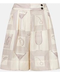 Loro Piana - Dorin Printed Silk Twill Bermuda Shorts - Lyst