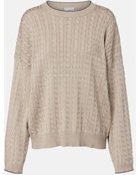 Brunello Cucinelli - Cable-Knit Cotton-Blend Sweater - Lyst