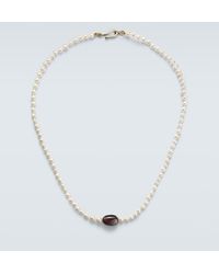 Ileana Makri - 9Kt Beaded Necklace With Freshwater Pearls And Hessonite - Lyst