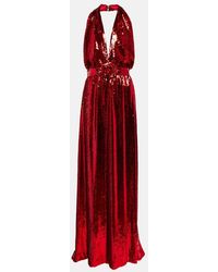Rodarte - Halterneck Sequined Corsage Gown - Lyst