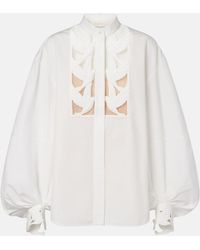 Zimmermann - Luna Applique Cotton Blouse - Lyst