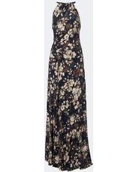Jonathan Simkhai - Cerin Gathered Floral Halterneck Maxi Dress - Lyst