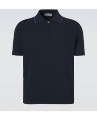Canali - Polo De Algodon Con Cremallera Parcial - Lyst