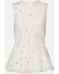 Ulla Johnson - Ali Floral Cotton Organda Top - Lyst