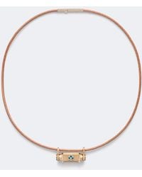 Marie Lichtenberg - Clover Smash 18Kt And Leather Locket Necklace With Emeralds - Lyst