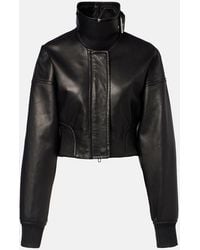 Sportmax - Ossido Leather Blouson Jacket - Lyst