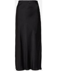 Brunello Cucinelli - Satin Midi Skirt - Lyst