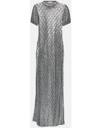 Rabanne - Metallic Knit Maxi Dress - Lyst