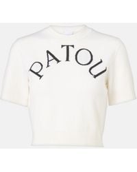 Patou - Logo Jacquard Wool-Blend Crop Top - Lyst