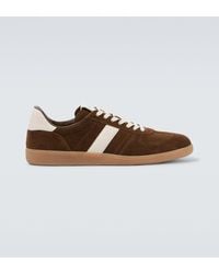 Tom Ford - Archer Leather-Trimmed Suede Sneakers - Lyst