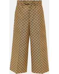 Gucci - GG Cotton-blend Wide-leg Pants - Lyst