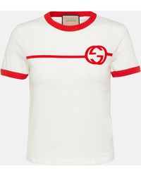 Gucci - Interlocking G Cotton Jersey T-Shirt - Lyst