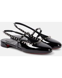 Christian Louboutin - Ballerines Sweet Janispikes En Cuir Verni - Lyst