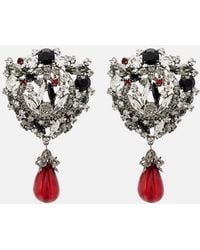 Saint Laurent - Crystal-Embellished Clip-On Earrings - Lyst