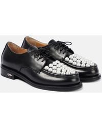 Mach & Mach - Sirene Embellished Leather Loafers - Lyst