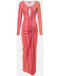 Missoni - Abito Midi Con Lame A Zig Zag - Lyst