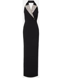 Rebecca Vallance - Crystal-Embellished Halterneck Maxi Dress - Lyst