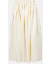 Gabriela Hearst - Chiara Gathered Linen Midi Skirt - Lyst